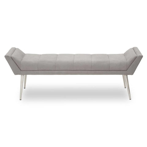 Sleek Grey Upholstered Bench