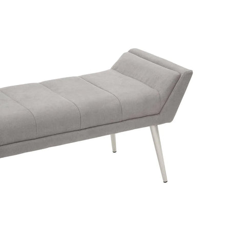 Sleek Grey Upholstered Bench
