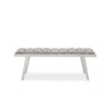 Plush Grey Velvet Bench