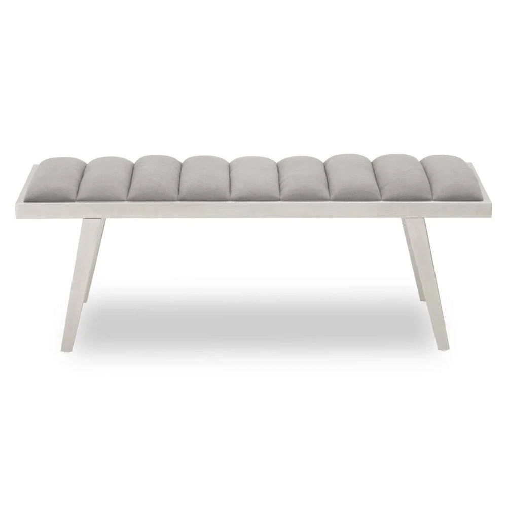 Plush Grey Velvet Bench