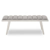 Plush Grey Velvet Bench