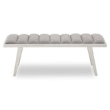 Plush Grey Velvet Bench