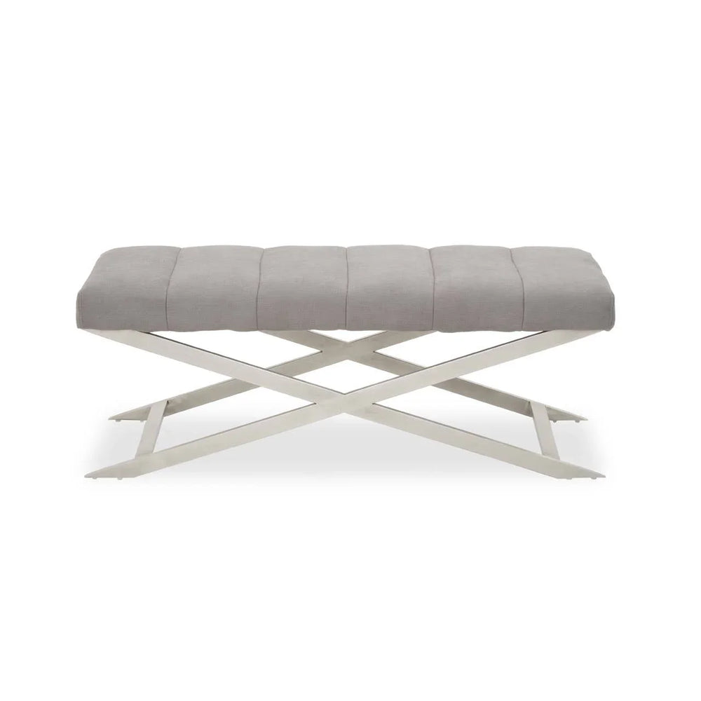 Luxe Silver Cross Base Bench