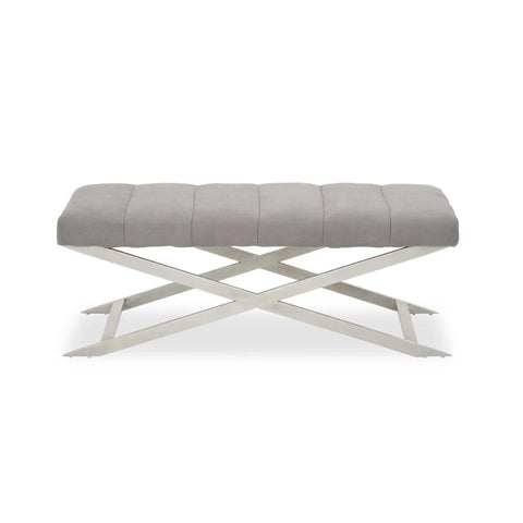 Luxe Silver Cross Base Bench
