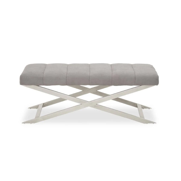 Luxe Silver Cross Base Bench