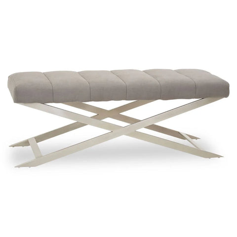 Luxe Silver Cross Base Bench