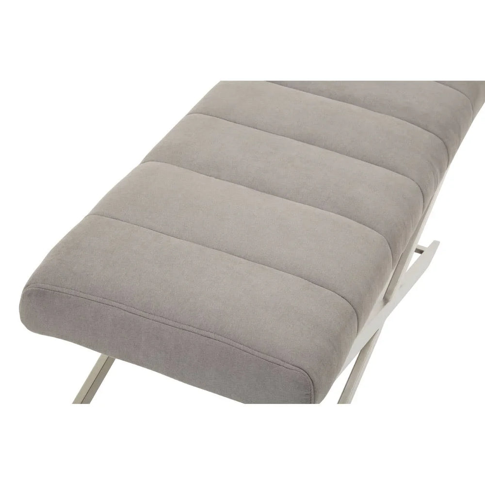 Luxe Silver Cross Base Bench