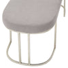 Curved Grey Upholstered Bench
