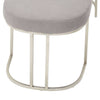 Curved Grey Upholstered Bench