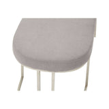 Curved Grey Upholstered Bench