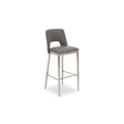 Retro Grey Leather Bar Chair