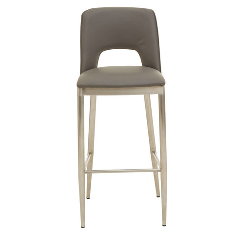 Retro Grey Leather Bar Chair