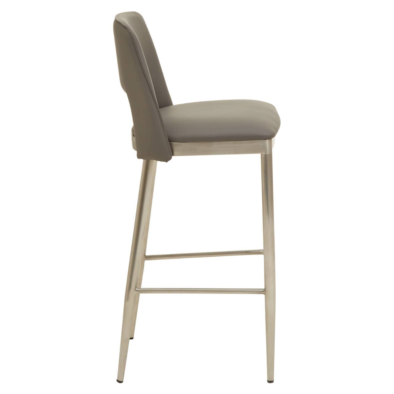 Retro Grey Leather Bar Chair