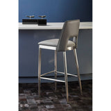 Retro Grey Leather Bar Chair