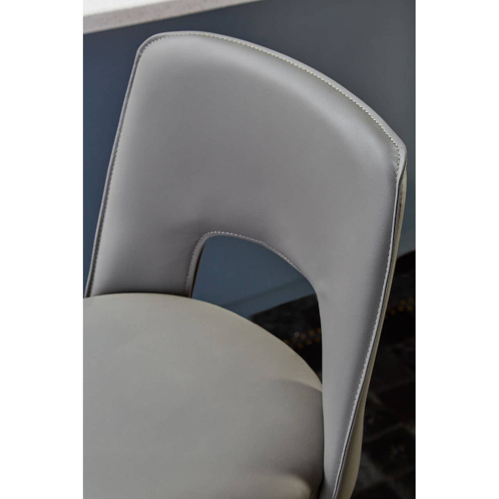 Retro Grey Leather Bar Chair
