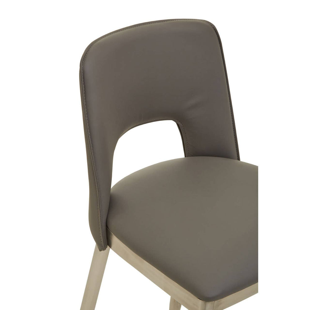 Retro Grey Leather Bar Chair