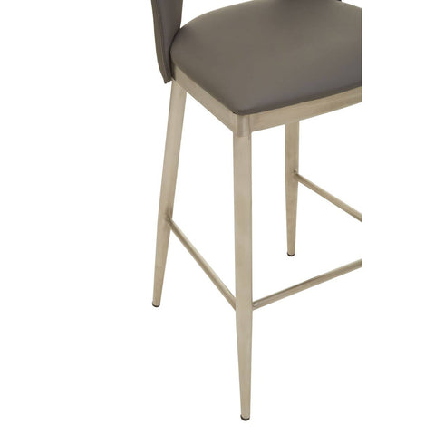 Retro Grey Leather Bar Chair