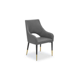 Chic Grey Leather Dining Chair