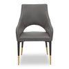 Chic Grey Leather Dining Chair