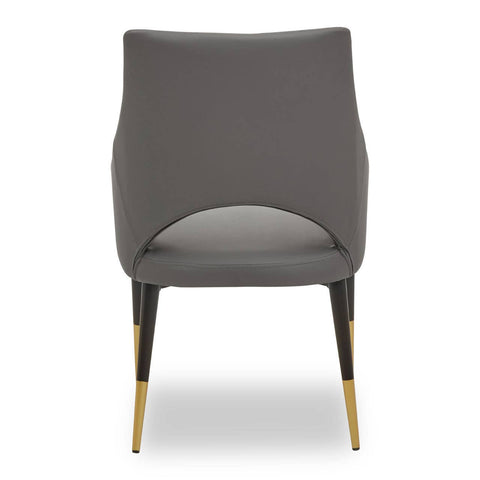 Chic Grey Leather Dining Chair