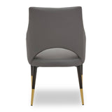 Chic Grey Leather Dining Chair