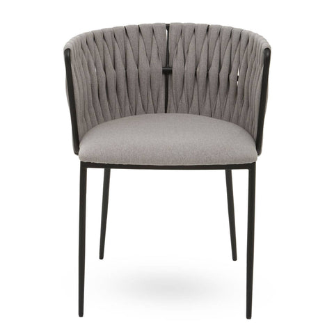 Modern Grey Woven Dining Chair