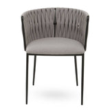 Modern Grey Woven Dining Chair