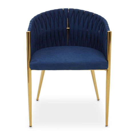 Luxe Blue Braided Dining Chair