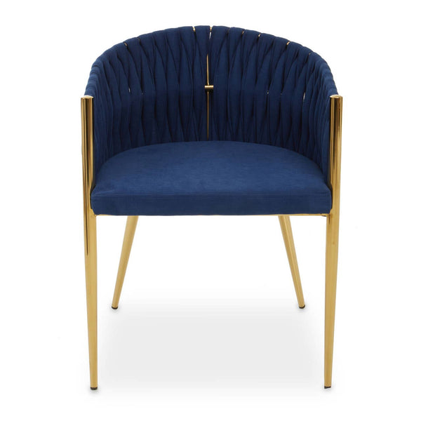 Luxe Blue Braided Dining Chair