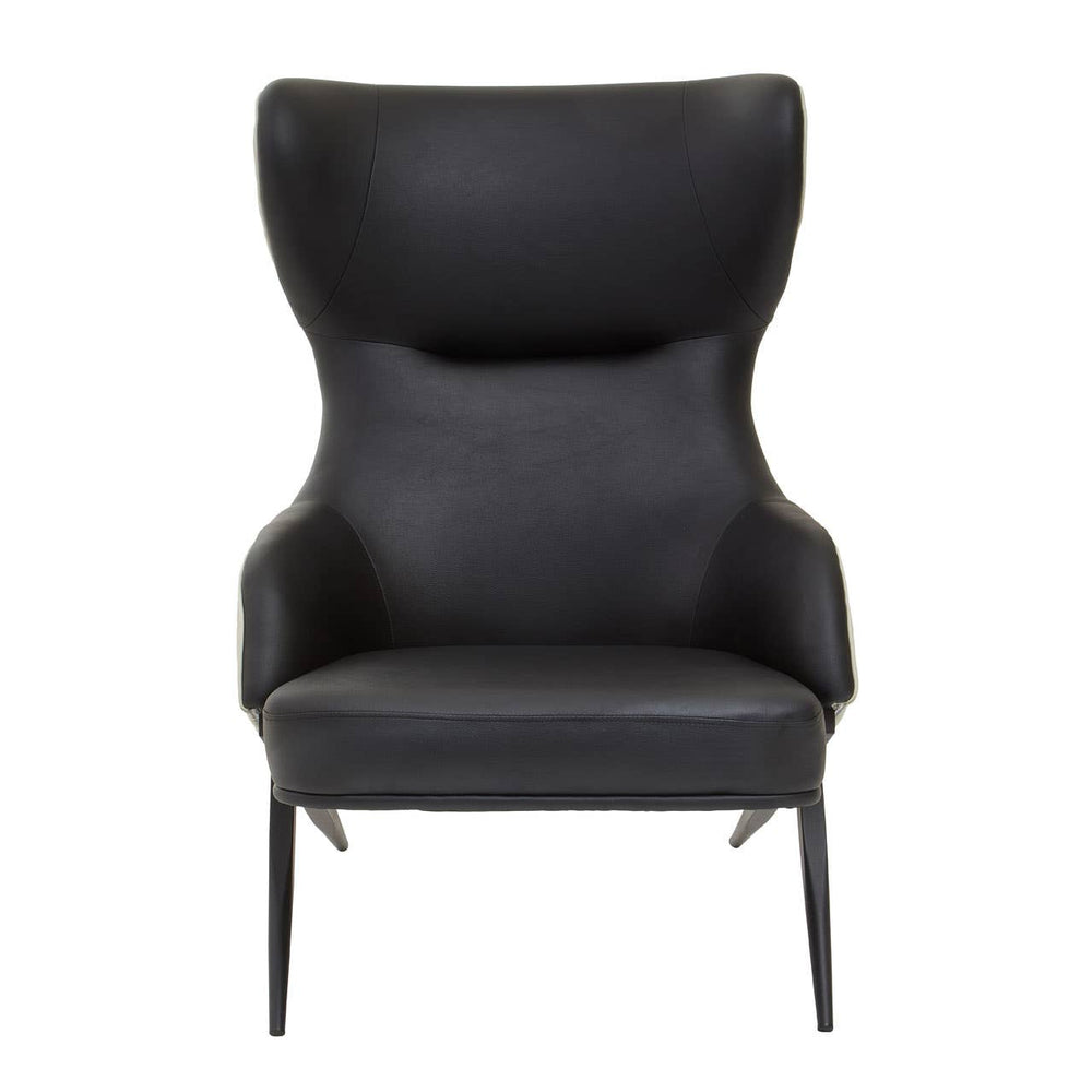 Modern Black Wingback Armchair