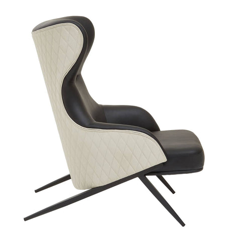 Modern Black Wingback Armchair