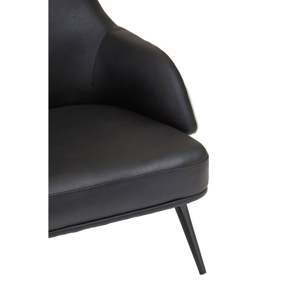 Modern Black Wingback Armchair