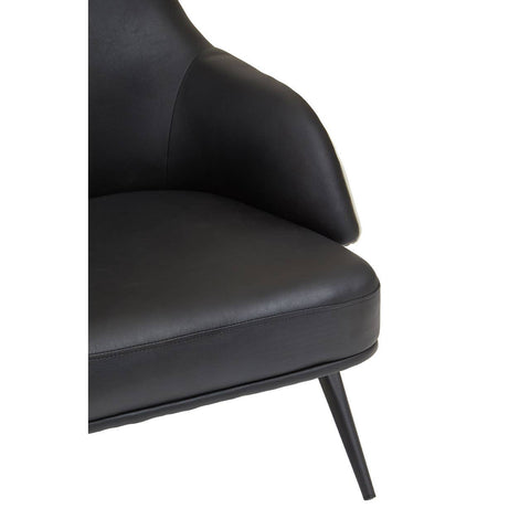 Modern Black Wingback Armchair