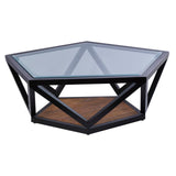 Pentagon Glass Coffee Table