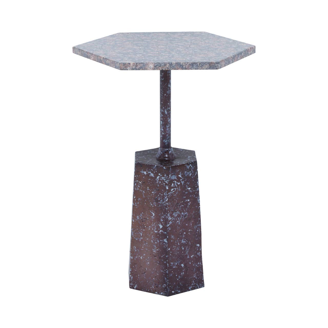 Grey Marble Hexagon Side Table