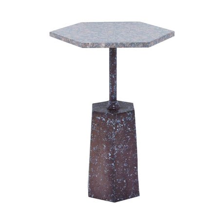 Grey Marble Hexagon Side Table