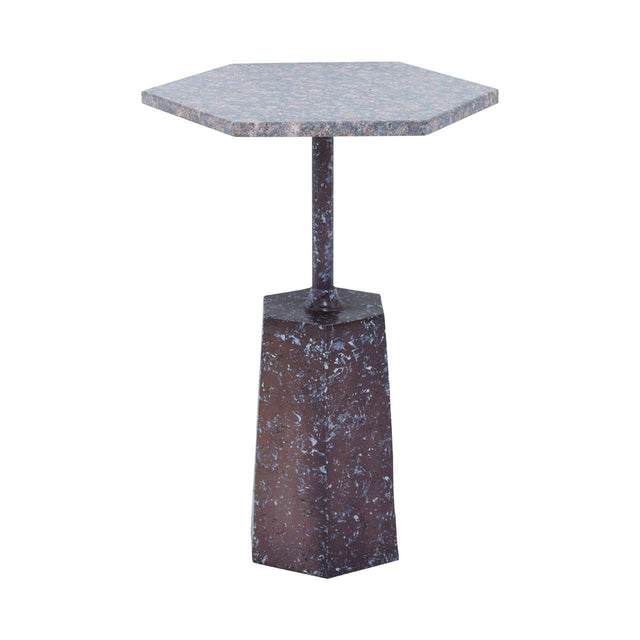 Grey Marble Hexagon Side Table