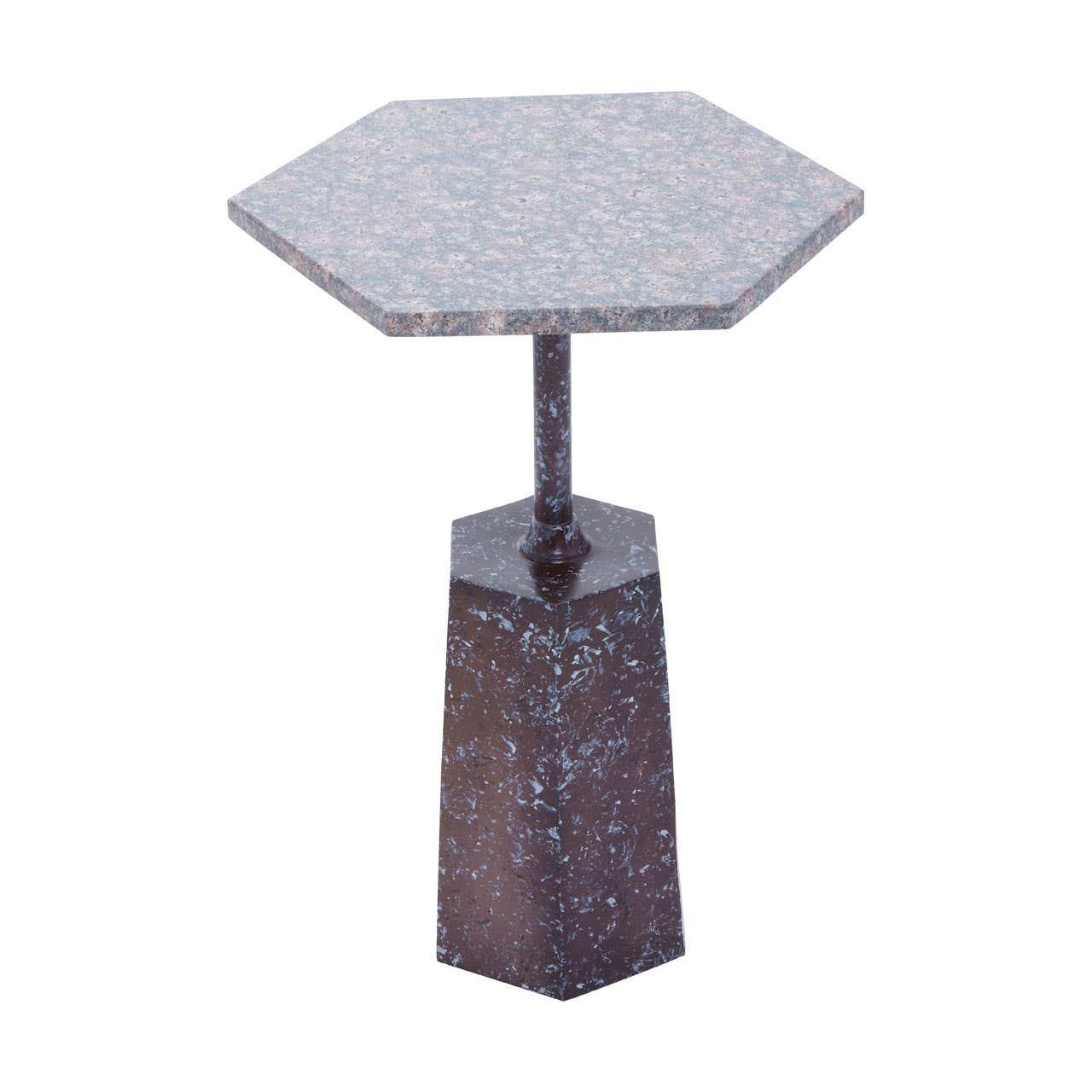 Grey Marble Hexagon Side Table