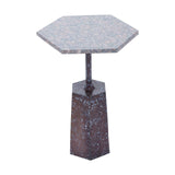Grey Marble Hexagon Side Table