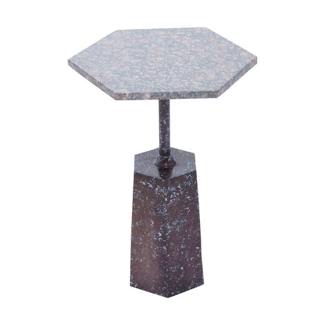 Grey Marble Hexagon Side Table