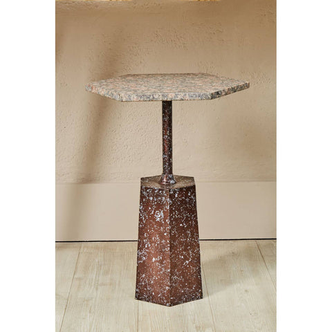 Grey Marble Hexagon Side Table