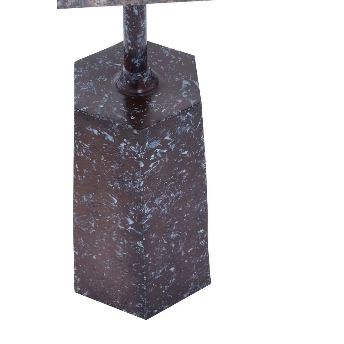 Dark marble effect lamp base with geometric hexagonal shape