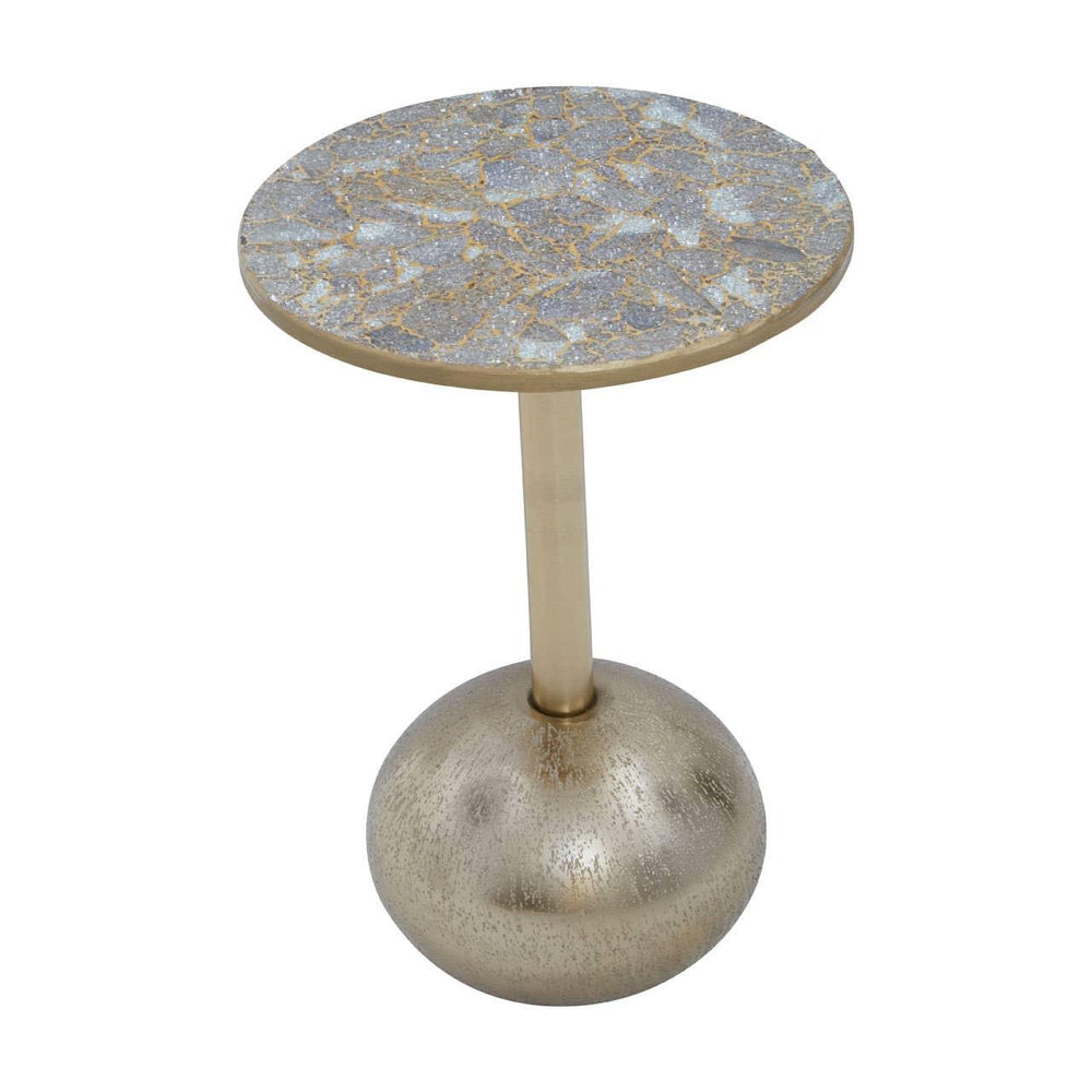 Golden Mosaic Round Side Table