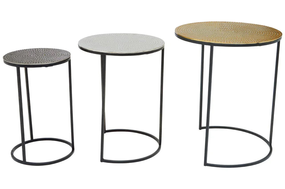 Metallic Hammered Nesting Side Tables