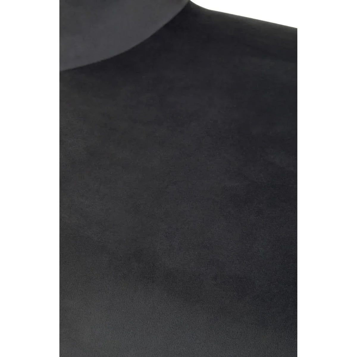 Close-up of dark grey suede sofa upholstery texture