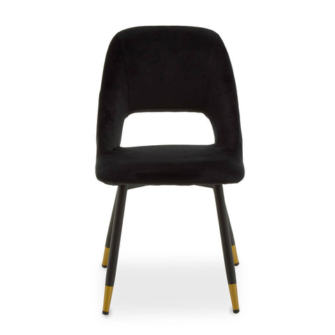 Luxe Black Velvet Dining Chair