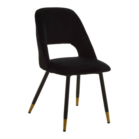 Luxe Black Velvet Dining Chair