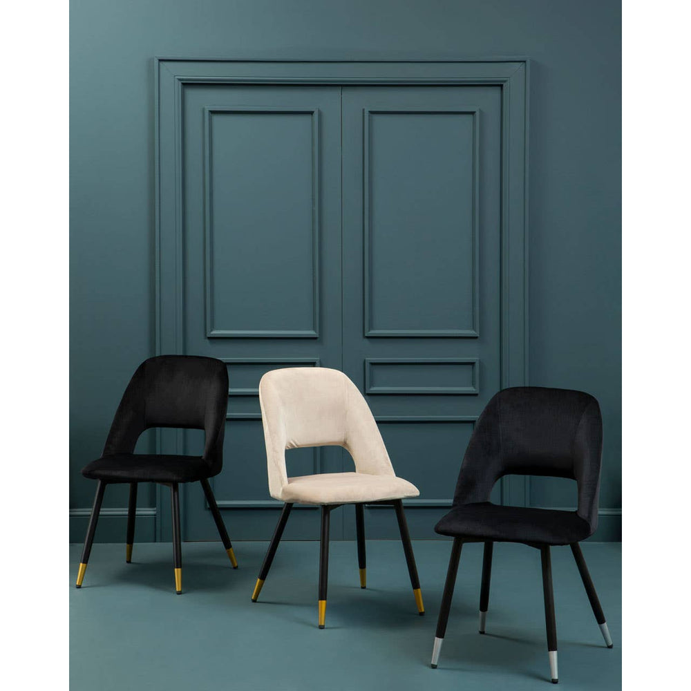 Luxe Black Velvet Dining Chair