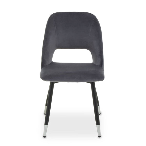 Luxe Grey Velvet Dining Chair