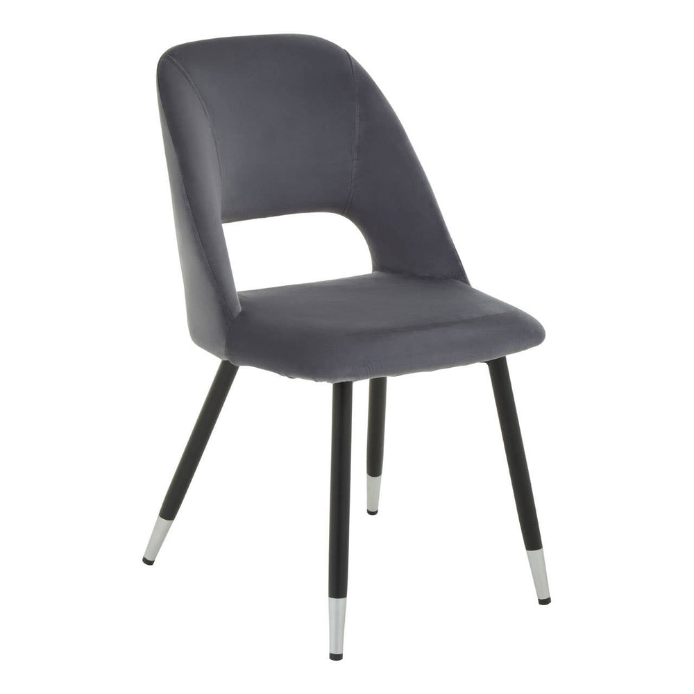 Luxe Grey Velvet Dining Chair